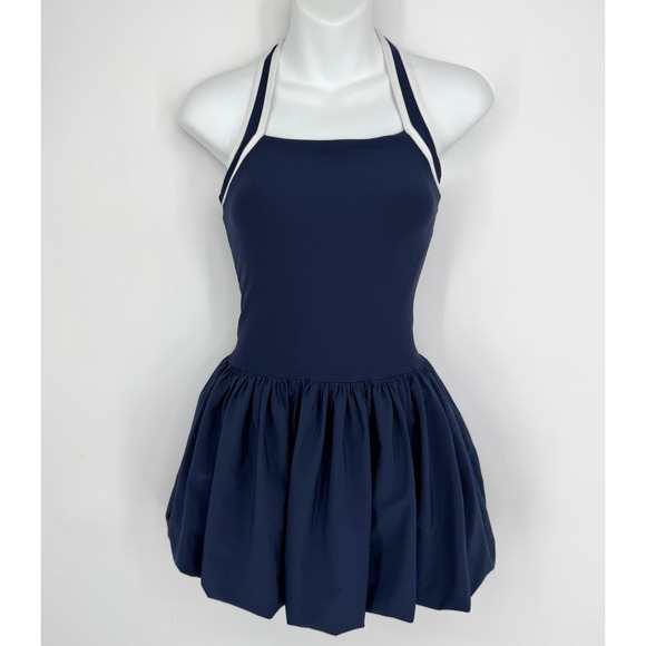 Abercrombie & Fitch Dresses & Skirts - Abercrombie‎ & Fitch YPB motionTEK Halter Bubble Hem Mini Dress XS Navy Athletic
